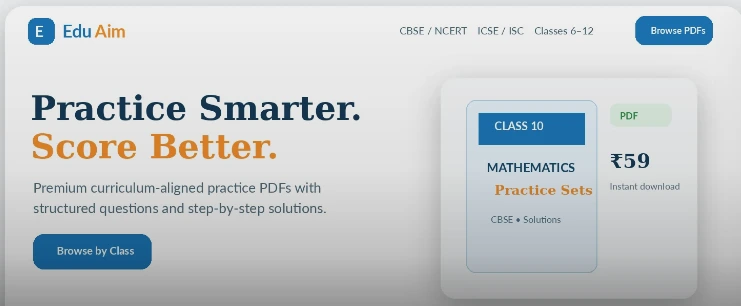 Actual EduAim homepage screenshot, shown fully inside the portfolio frame